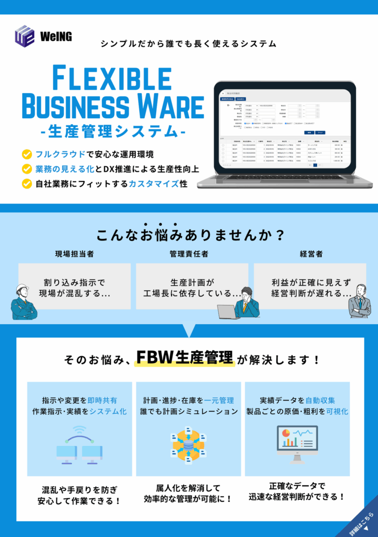 Fbw生産管理チラシ ものづくりメッセ2025